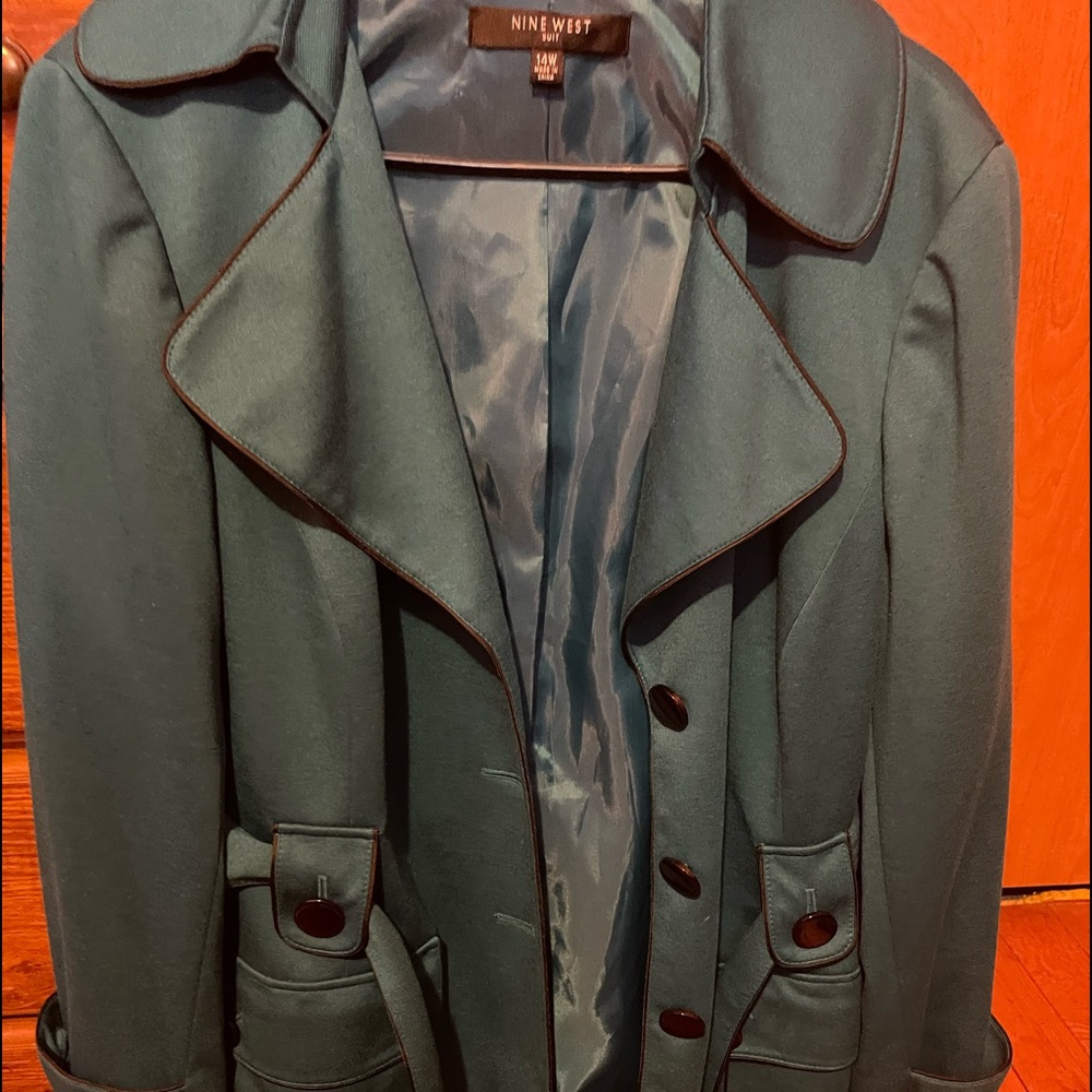 Teal Nine West womens suit dress jacket.
